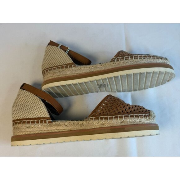 Vince Camuto Bredenna Espadrille Platform Sandals Size 8 Suede Brown Boho Ankle - Picture 7 of 12